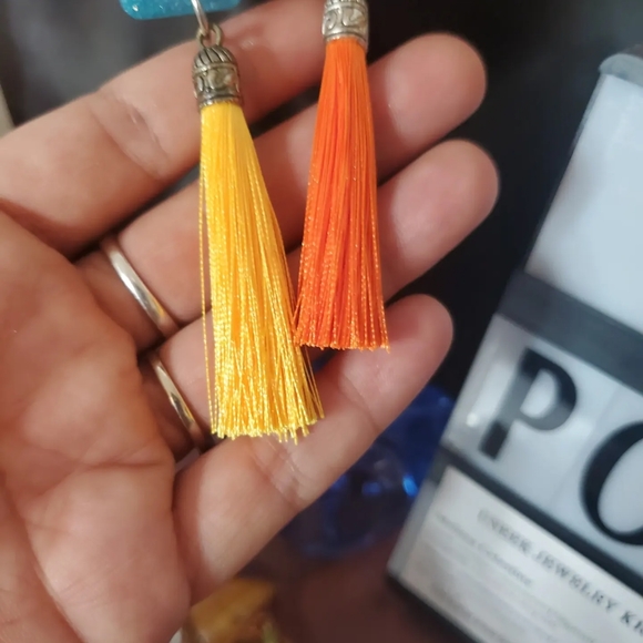 😱3 for $20 Handmade unique one of a kind dangle tassel multi stone Earrings - Picture 3 of 10
